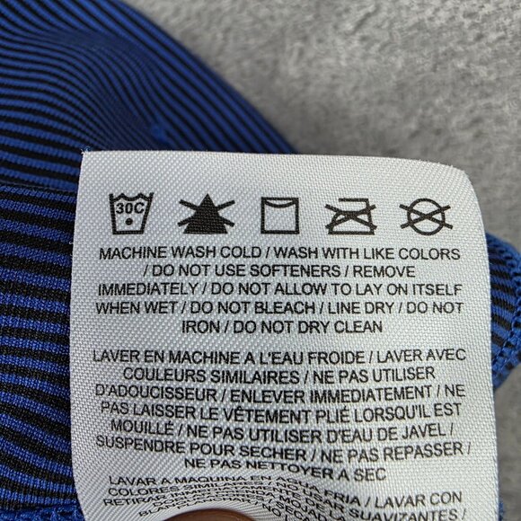 Womens Nike Dri-Fit Blue Striped Legend 2.0 Foldover Waistband Capri Leggings S - Picture 9 of 10